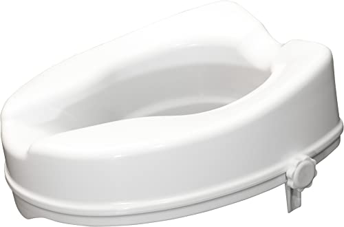 Aidapt Raised Toilet Seat - 150mm (6") Elevation - White - Easy Fit - Comfortable