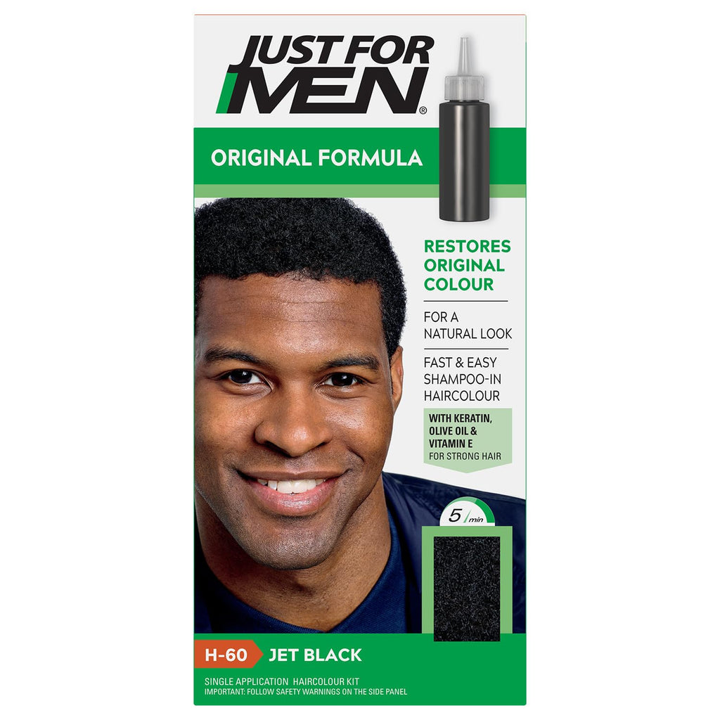 Just for men Original Formula Real Black Hair Dye, Restores Original Colour for a Natural Look H55 - Damaged Box