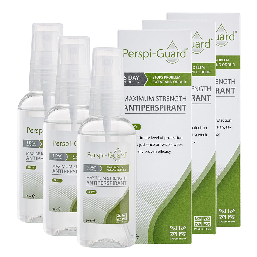 Perspi-Guard Maximum Strength Antiperspirant Spray, Strong Deodorant for Excessive Sweating, Hyperhidrosis Antiperspirant for Men & Women, 50ml, 1pk - Damaged Box - BBE 02/2029