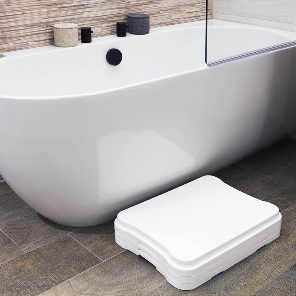 NRS Healthcare Nuvo Adjustable Bath & Household Step - Stackable Non-Slip Platform - Up to 10cm Height - Very Good