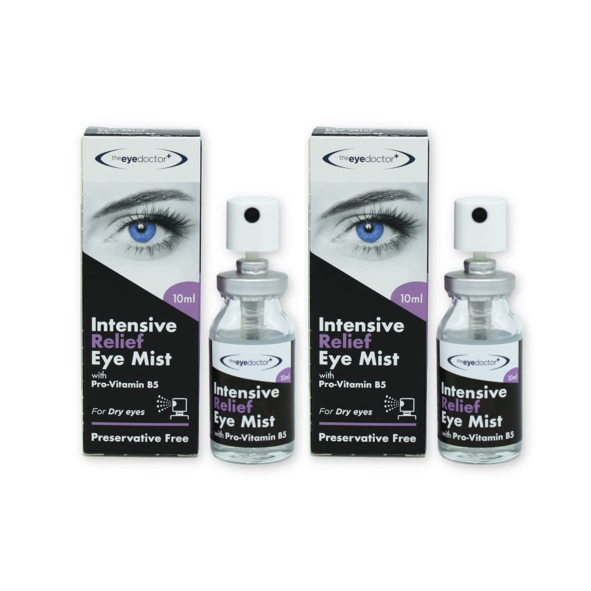 The Eye Doctor Eye Mist Intensive Relief - Soothes Irritated Tired Dry Eyes - Preservative Free - Contains Pro-Vitamin B5 - Suitable for Contact Lenses - 10ml Spray Bottle - BBE 05/2028