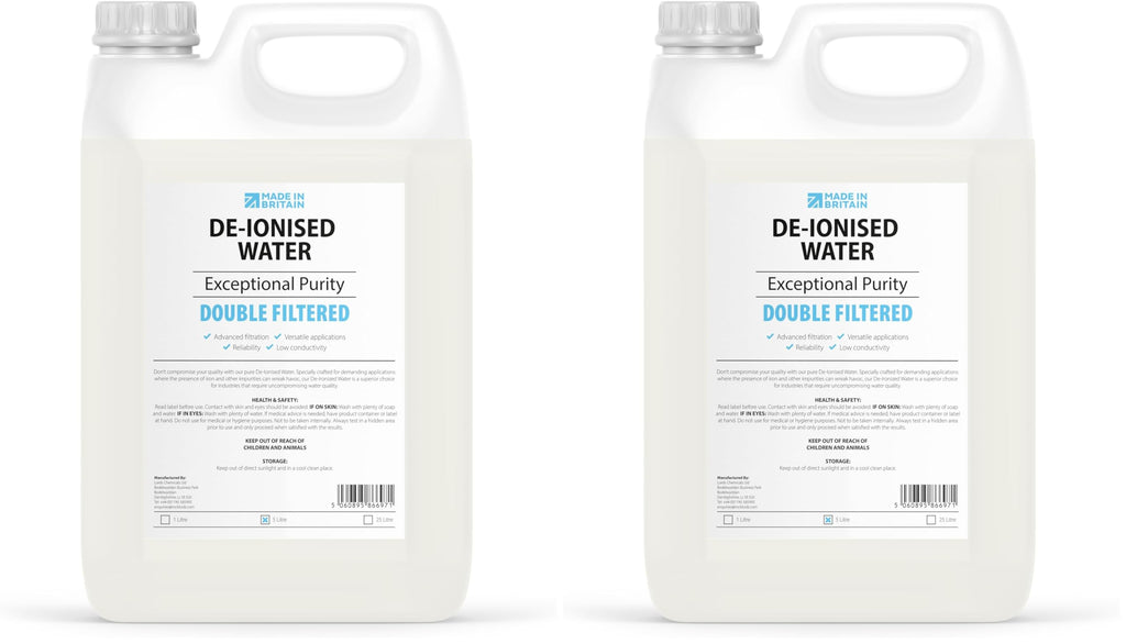 ChemLab - De-Ionised Water | Demineralised, Deionised use with Irons, Steam Cleaner, Car Batteries & Radiators, Cleaning, Aquarium - 5 Litre