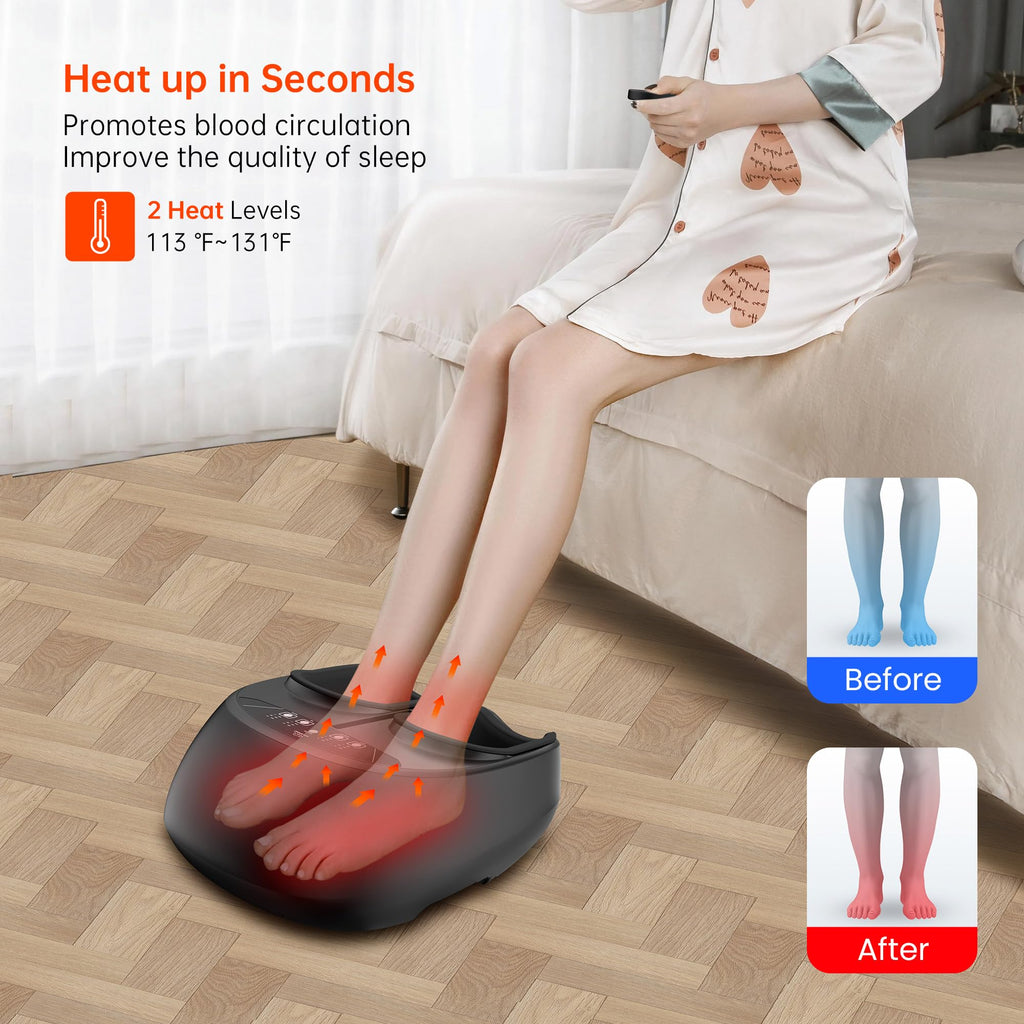 Snailax Shiatsu Foot Mass Massager with Remote Control - Deep Kneading, Compression, Vibration, Heat - Plantar Fasciitis, Circulation - Very Good