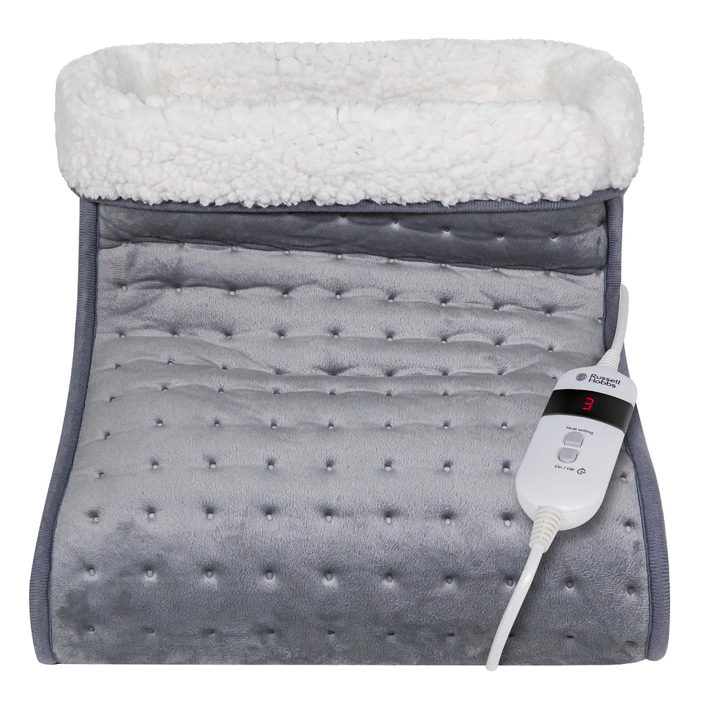 Russell Hobbs Electric Foot Warmer - Grey - 3 Heat Settings - Quick Heat Up - Detachable - Machine Washable - RHHSL1001