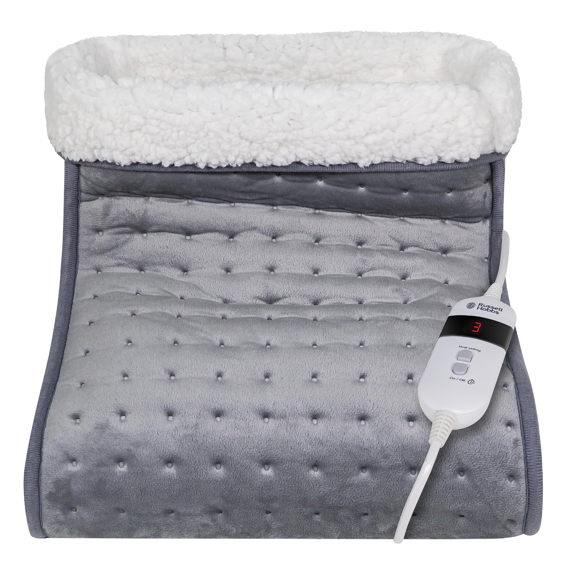 Russell Hobbs Electric Foot Warmer - Grey - 3 Heat Settings - Quick Heat Up - Detachable - Machine Washable - RHHSL1001