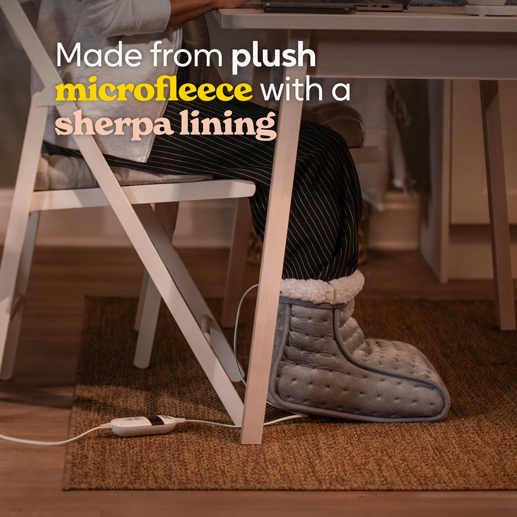 Russell Hobbs Electric Foot Warmer - Grey - 3 Heat Settings - Quick Heat Up - Detachable - Machine Washable - RHHSL1001