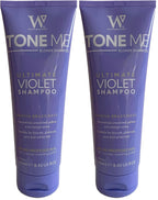 Watermans Tone Me Purple Shampoo 250ml Sulphate Free - For Blonde Bleached and Grey Hair - Comes with Free Make up bag - Damaged Box