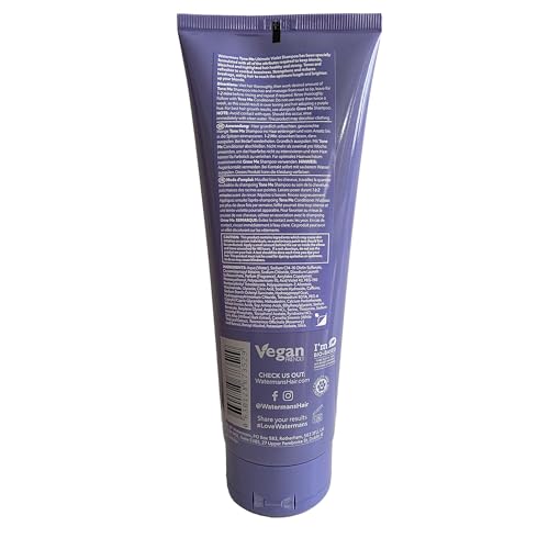 Watermans Tone Me Purple Shampoo 250ml Sulphate Free - For Blonde Bleached and Grey Hair - Comes with Free Make up bag - Damaged Box