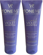 Watermans Tone Me Purple Shampoo 250ml Sulphate Free - For Blonde Bleached and Grey Hair - Comes with Free Make up bag - Damaged Box