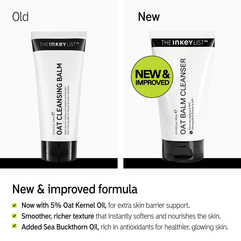 The INKEY List Oat Cleansing Balm 150ml - Makeup & SPF Remover, 5% Oat Kernel Oil, Gentle for Sensitive Skin - Damaged Box