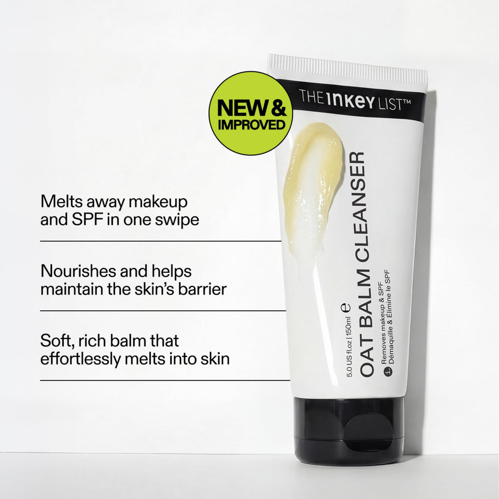 The INKEY List Oat Cleansing Balm 150ml - Makeup & SPF Remover, 5% Oat Kernel Oil, Gentle for Sensitive Skin - Damaged Box