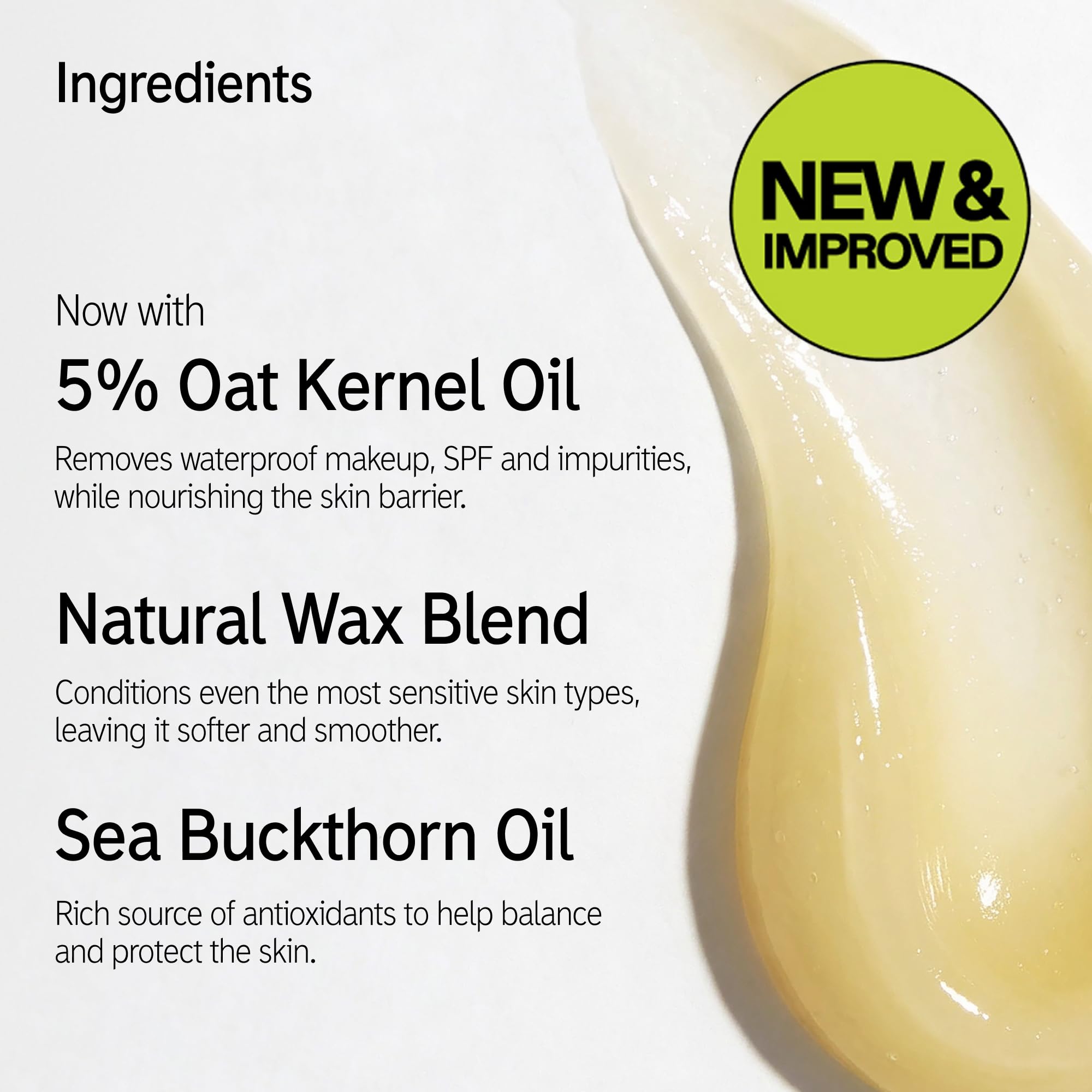 The INKEY List Oat Cleansing Balm 150ml - Makeup & SPF Remover, 5% Oat Kernel Oil, Gentle for Sensitive Skin - Damaged Box