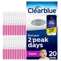 Clearblue 20 Digital Ovulation Tests, Digital Results Vs Visual Ovulation Test Strips, Find Your 2 Peak Days, Get Pregnant Faster, Accurate LH Test, Easy to Use, Free Period Cycle Tracker App - Damaged Box - BBE 03/2028