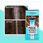 L'Or'eal Paris Magic Retouch Instant Root Spray, Dark Brown 4. Delivers flawless coverage for grey regrowth in 3 sec. 75ml Dark Brown 4 shade provides a quick, easy natural-looking solution for roots. - Damaged Box