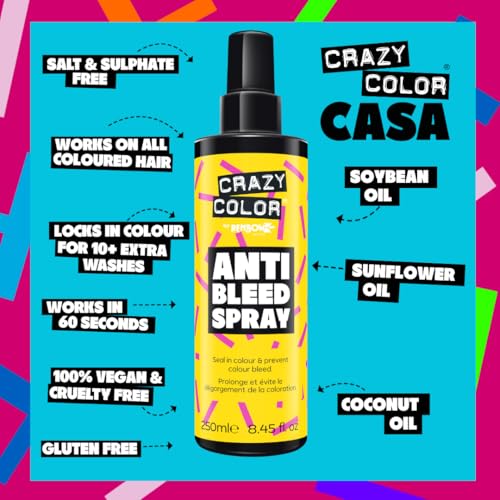 Crazy Color Anti Bleed Spray for Semi Permanent Hair Dye, 250 ml