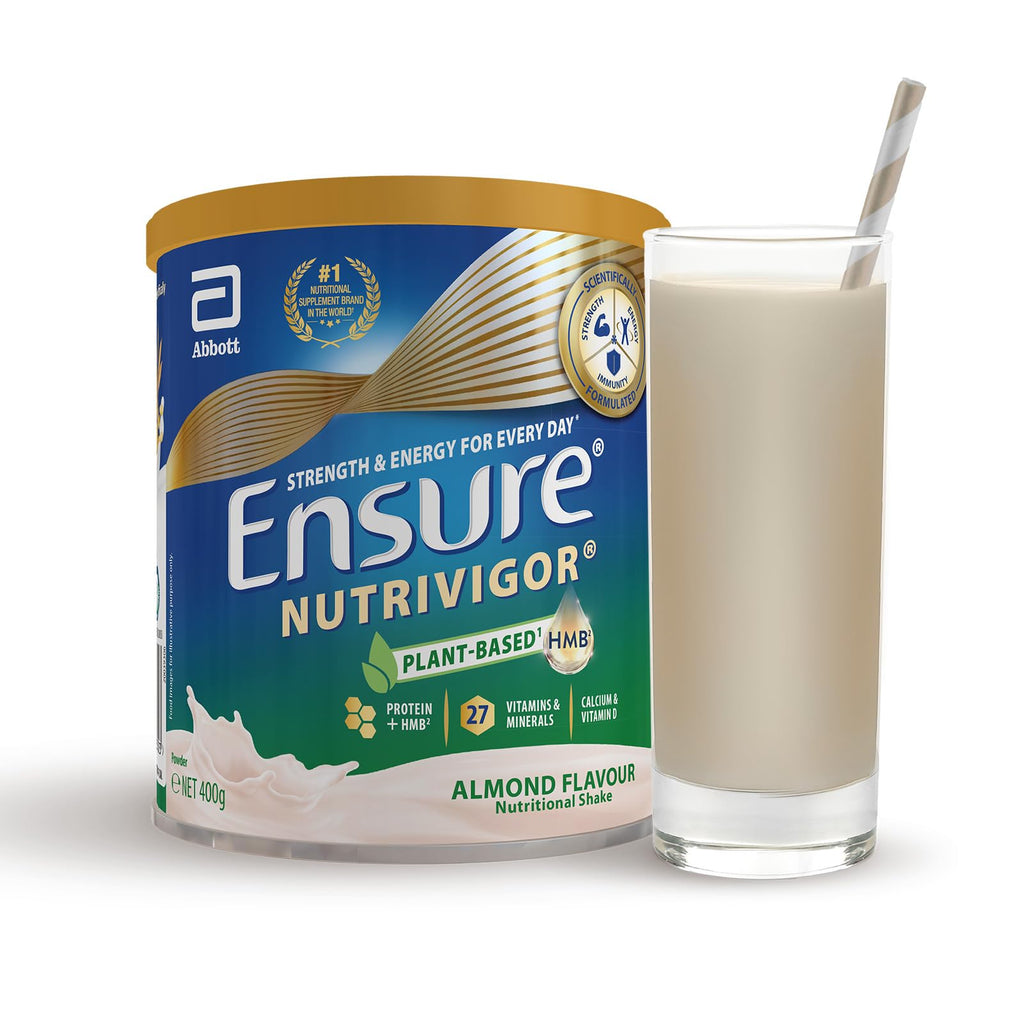 Ensure NutriVigor Nutritional Shake - Chocolate Flavour - 400g - Food Supplement with Protein, HMB & 27 Vitamins & Minerals - Supports Strength, Energy & Immunity - With Vitamin D, C & B - BBE 06/2028
