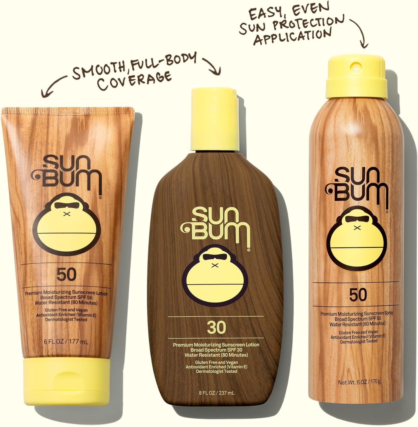 Sun Bum Original SPF 50 Sun Cream Spray, Moisturizing Sunscreen with Vitamin E, Vegan and Reef Friendly, Broad Spectrum UVA/UVB Protection, 200ml - Damaged Box