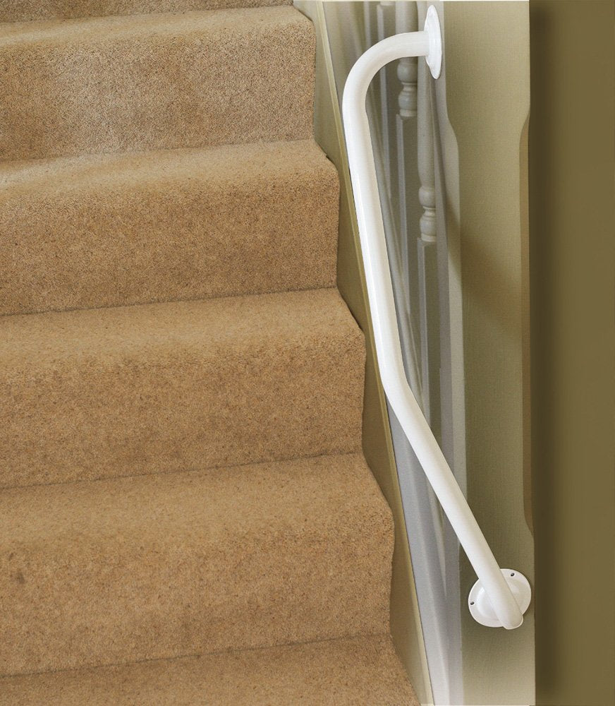 NRS Healthcare Newel Post Grab Rail Right Handed, White - Damaged Box
