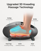 Snailax Foot Massager with Heat, Deep Kneading & Compression Shiatsu Foot Massager, Remote Control, 3 Heating Levels & Mute Setting Fits Size Up to 14" Gifts for Women, Men - Very Good