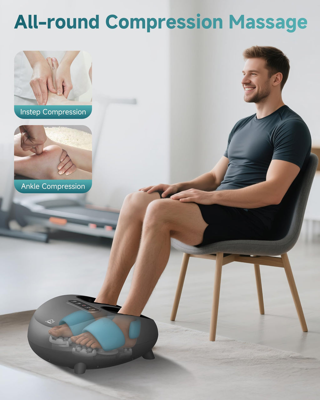Snailax Foot Massager with Heat, Deep Kneading & Compression Shiatsu Foot Massager, Remote Control, 3 Heating Levels & Mute Setting Fits Size Up to 14" Gifts for Women, Men - Very Good