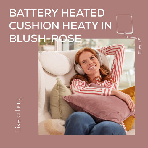 Beurer Heaty Heat pad, Cordless Heating pad with Battery, Heat pad with Automatic Switch-Off Function and 3 Temperature Settings, with Fast Heating, Soft Velvet Fabric, Rose - Very Good