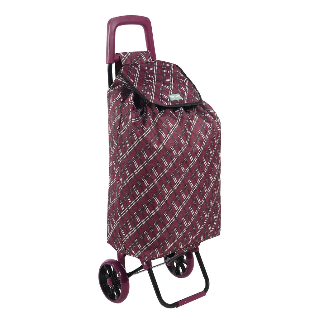 Rainberg 50Ltr Lightweight 2 Wheels Shopping Trolley, Hard Wearing & Foldaway Trendy Folding, Collapsible Push/Pull Carts for Easy Storage (Blue) - Damaged Box
