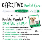 Bugalugs Dog Toothbrush & Cat Toothbrush Dual Ended Dog Plaque Remover, Our Dental Dog Teeth Cleaning Products Makes Dog Teeth Cleaning Easier use with Dog Toothpaste & Cat Toothpaste (Twin Pack)