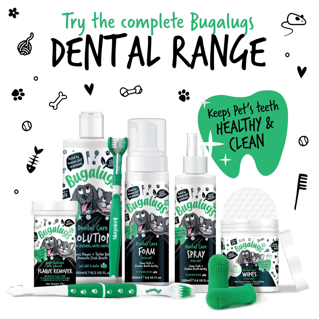 Bugalugs Dog Toothbrush & Cat Toothbrush Dual Ended Dog Plaque Remover, Our Dental Dog Teeth Cleaning Products Makes Dog Teeth Cleaning Easier use with Dog Toothpaste & Cat Toothpaste (Twin Pack)