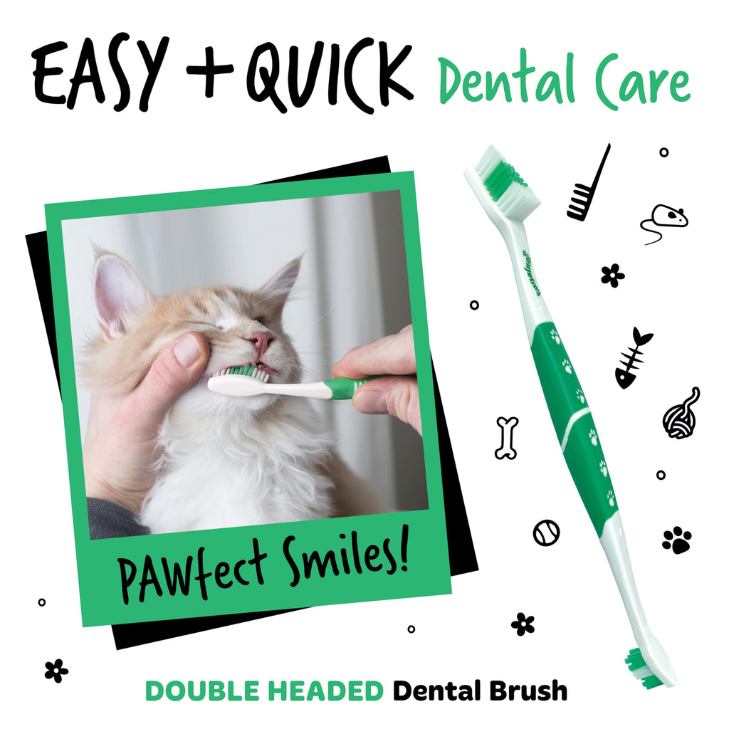 Bugalugs Dog Toothbrush & Cat Toothbrush Dual Ended Dog Plaque Remover, Our Dental Dog Teeth Cleaning Products Makes Dog Teeth Cleaning Easier use with Dog Toothpaste & Cat Toothpaste (Twin Pack)