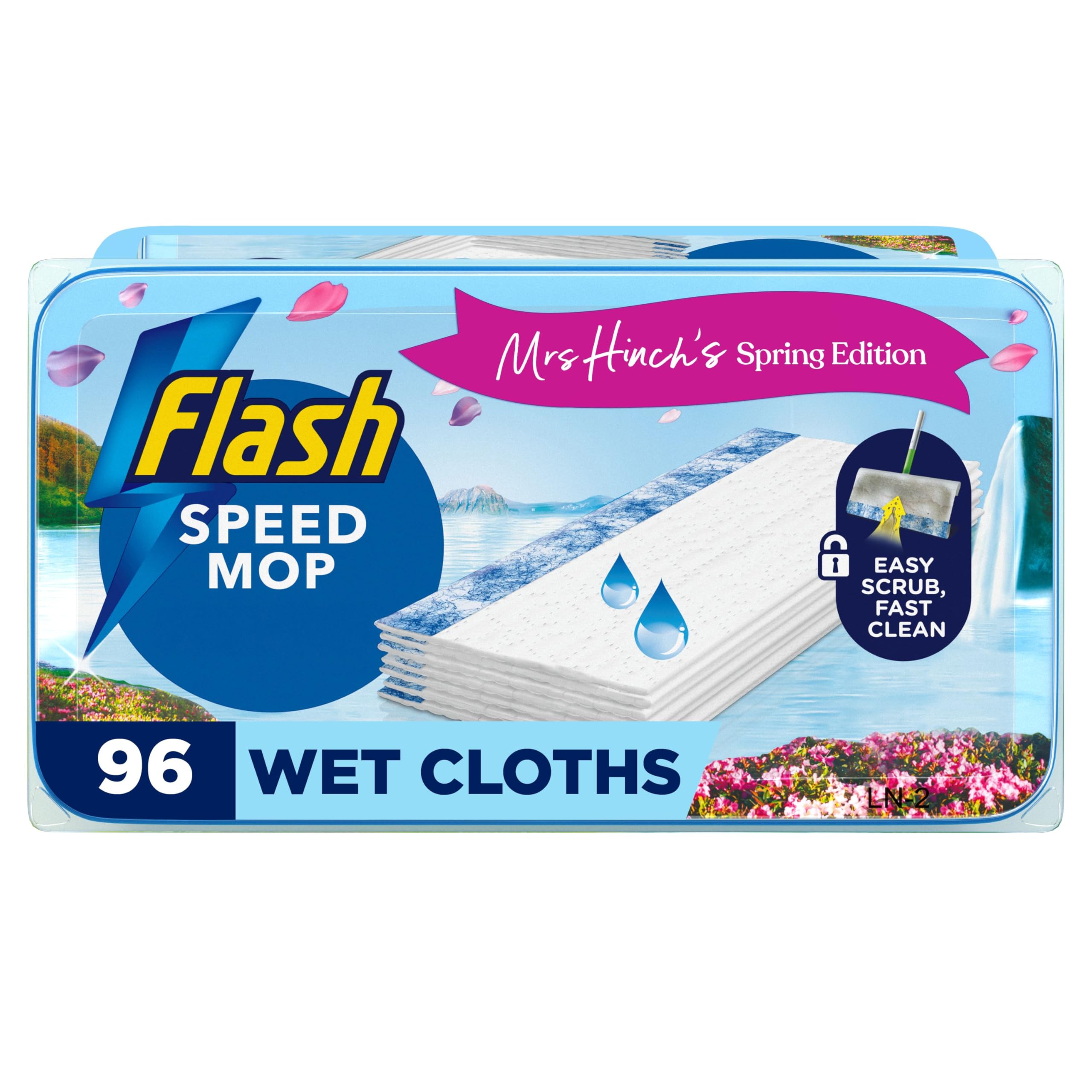 Flash Speedmop Wet Cloth Refills, Floor Cleaner, Wild Orchid, 96 Count (24 x 4)