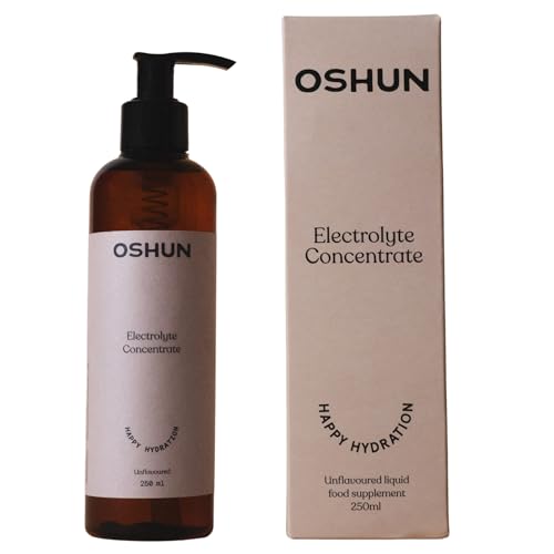 Oshun Electrolytes (Unflavoured/250ml) | Pure Electrolyte Concentrate to Instantly Supercharge Hydration/Performance | 100% Sugar-Free Electrolytes | No Additives/Flavourings | Clear Skin, Clear Mind - Damaged Box