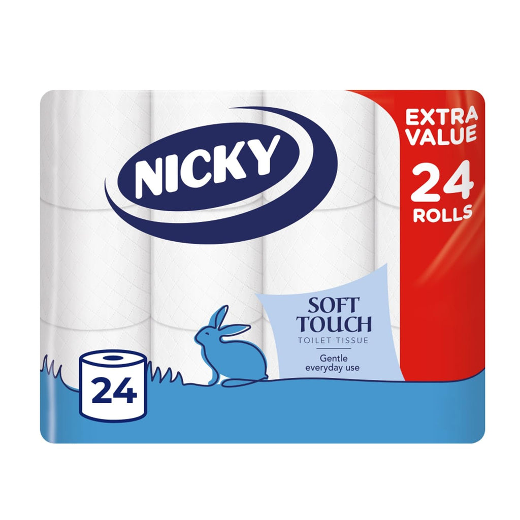 Nicky Soft Touch, 32 Rolls of Toilet Tissue, 2-Ply