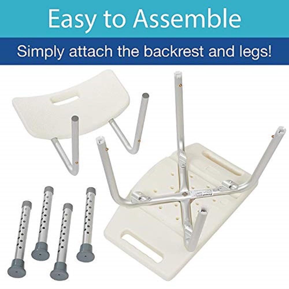 Homecraft Aluminium Shower Stools with Circular Seat - 50.8 - 61cm Pre-Assembled Height Adjustable Sturdy Bathroom Seat for Elderly & Disabled, Reduce Slips & Falls - Damaged Box