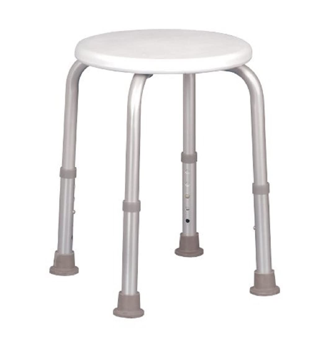 Homecraft Aluminium Shower Stools with Circular Seat - 50.8 - 61cm Pre-Assembled Height Adjustable Sturdy Bathroom Seat for Elderly & Disabled, Reduce Slips & Falls - Damaged Box