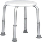 Homecraft Aluminium Shower Stools with Circular Seat - 50.8 - 61cm Pre-Assembled Height Adjustable Sturdy Bathroom Seat for Elderly & Disabled, Reduce Slips & Falls - Damaged Box