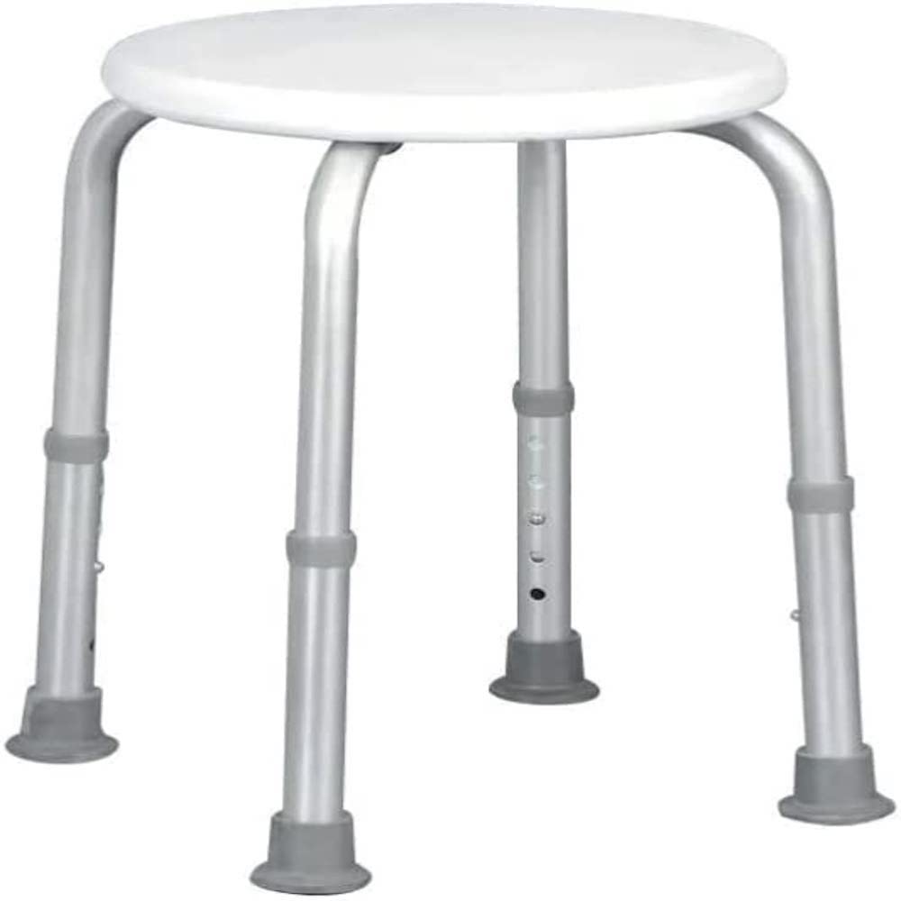 Homecraft Aluminium Shower Stools with Circular Seat - 50.8 - 61cm Pre-Assembled Height Adjustable Sturdy Bathroom Seat for Elderly & Disabled, Reduce Slips & Falls - Damaged Box