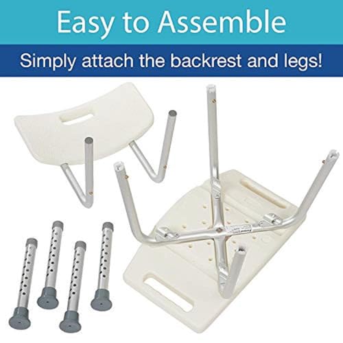 Homecraft Aluminium Shower Stools with Circular Seat - 50.8 - 61cm Pre-Assembled Height Adjustable Sturdy Bathroom Seat for Elderly & Disabled, Reduce Slips & Falls - Damaged Box