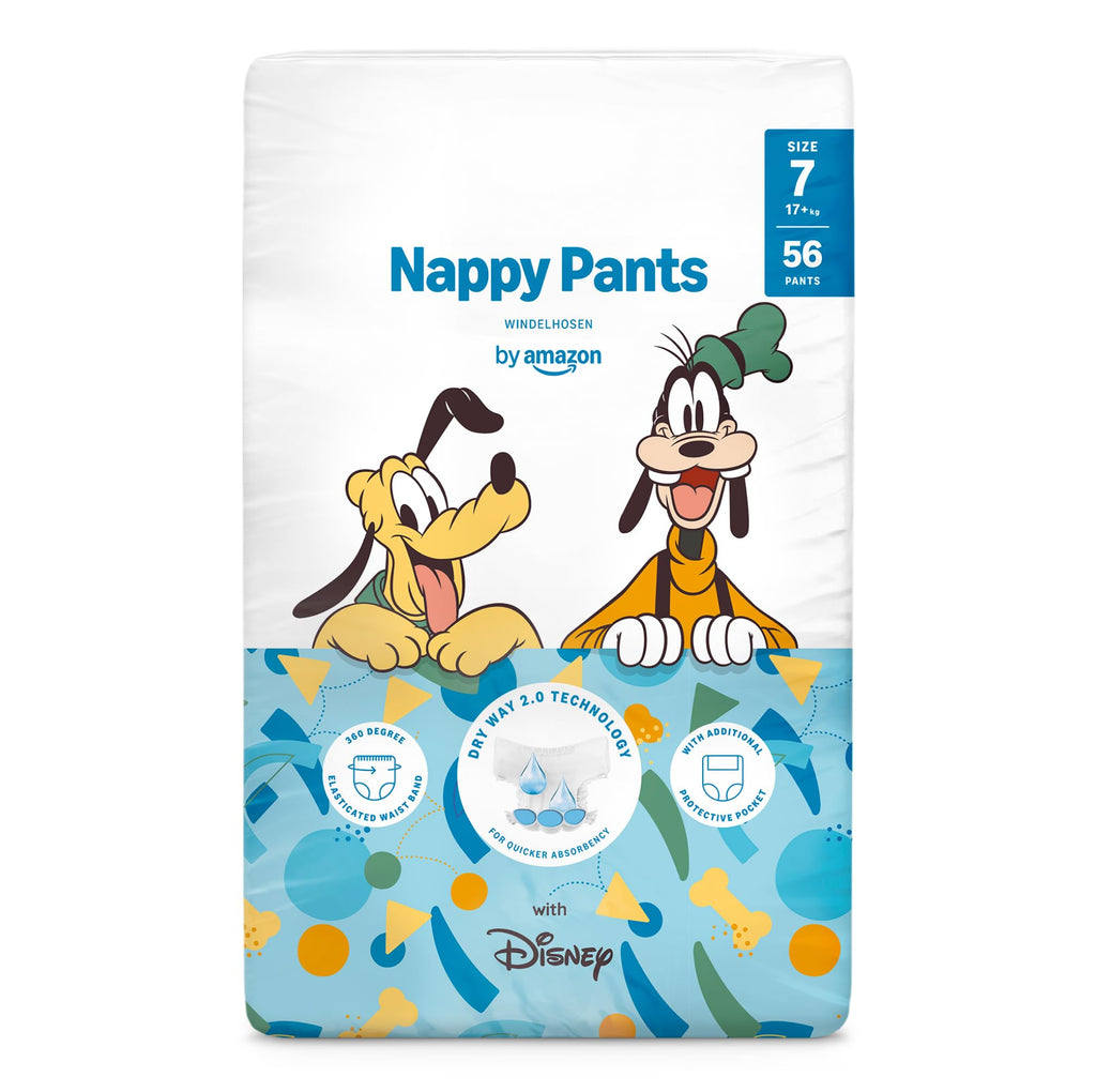 by Amazon Disney Nappy Pants, Size 4 (9-15 kg), 160 Count (2 Packs of 80), White - Monthly Pack (Previously a Mama Bear brand, same product) - Damaged Box