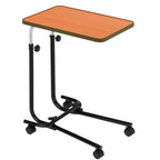 HOMECRAFT Over Bed Table with Wheels - Adjustable Bed Table - Hospital Overbed Table for Meals, Work, or Recovery - Sturdy Table Bed with Teak Laminate Surface, Raised Edges, and Steel Frame - Damaged Box