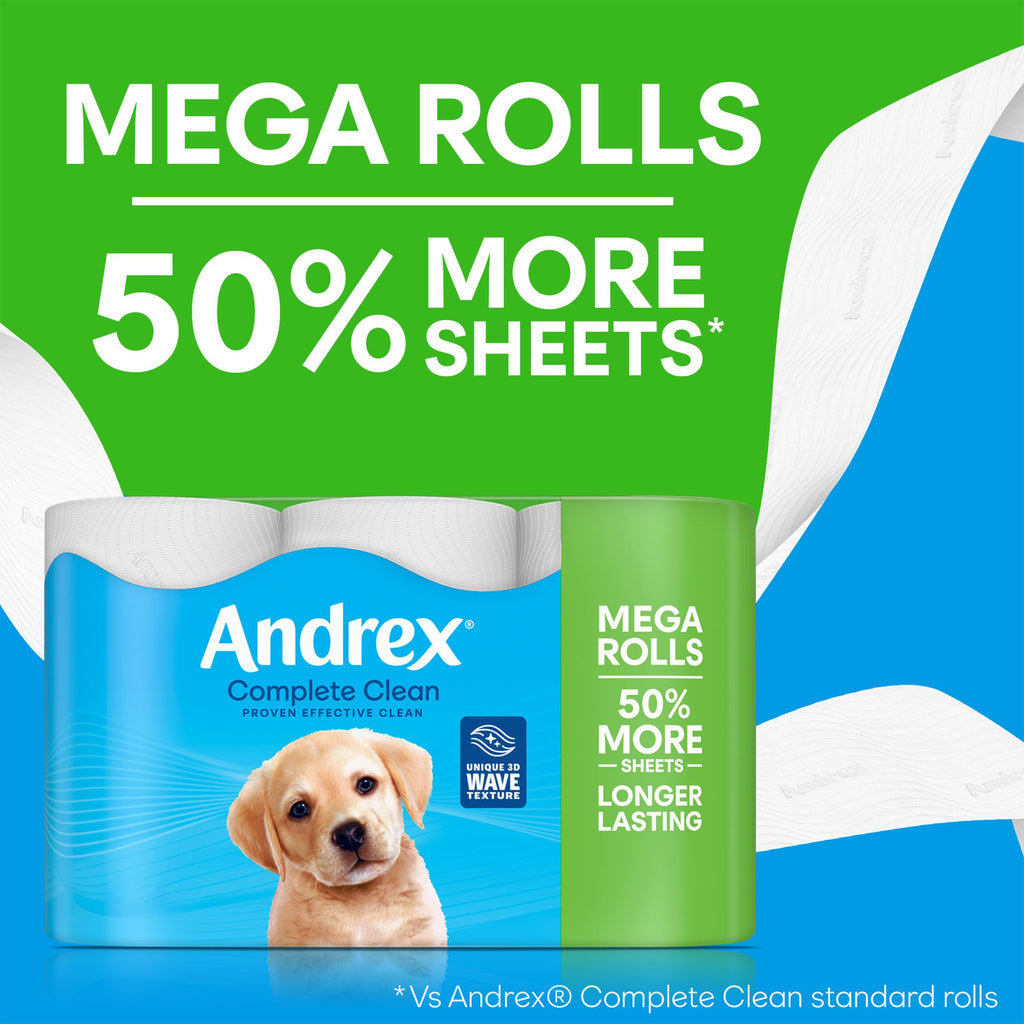 Andrex 3-Ply Toilet Roll 24 Mega Rolls FSC Certified Soft Tissue