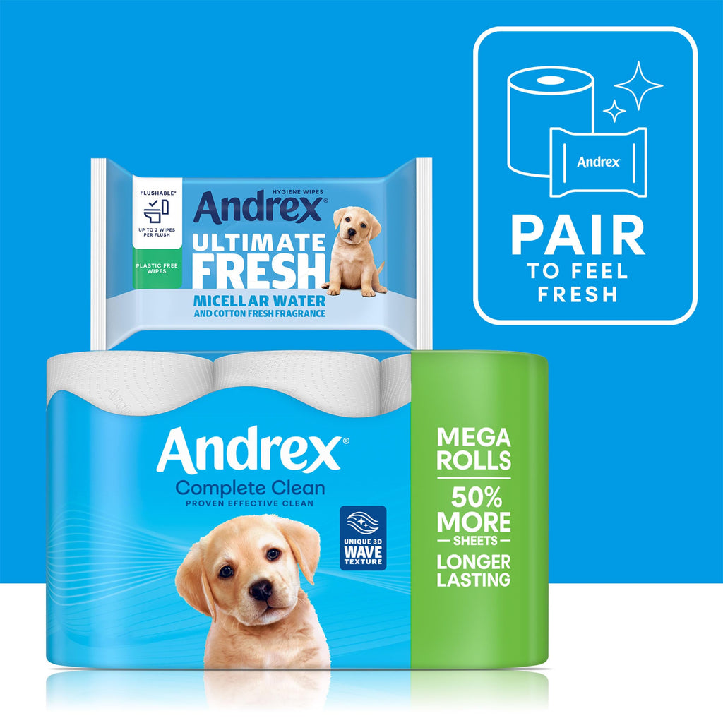 Andrex 3-Ply Toilet Roll 24 Mega Rolls FSC Certified Soft Tissue
