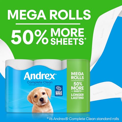 Andrex 3-Ply Toilet Roll 24 Mega Rolls FSC Certified Soft Tissue