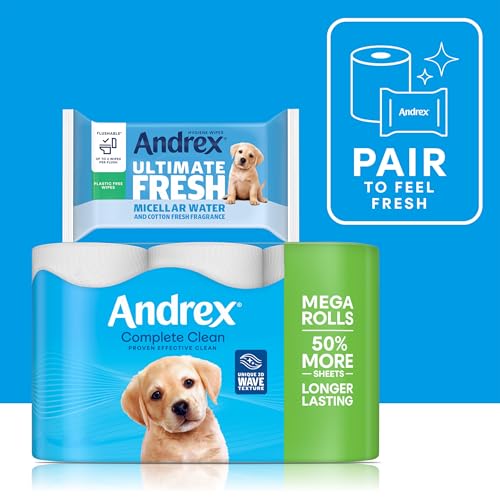 Andrex 3-Ply Toilet Roll 24 Mega Rolls FSC Certified Soft Tissue