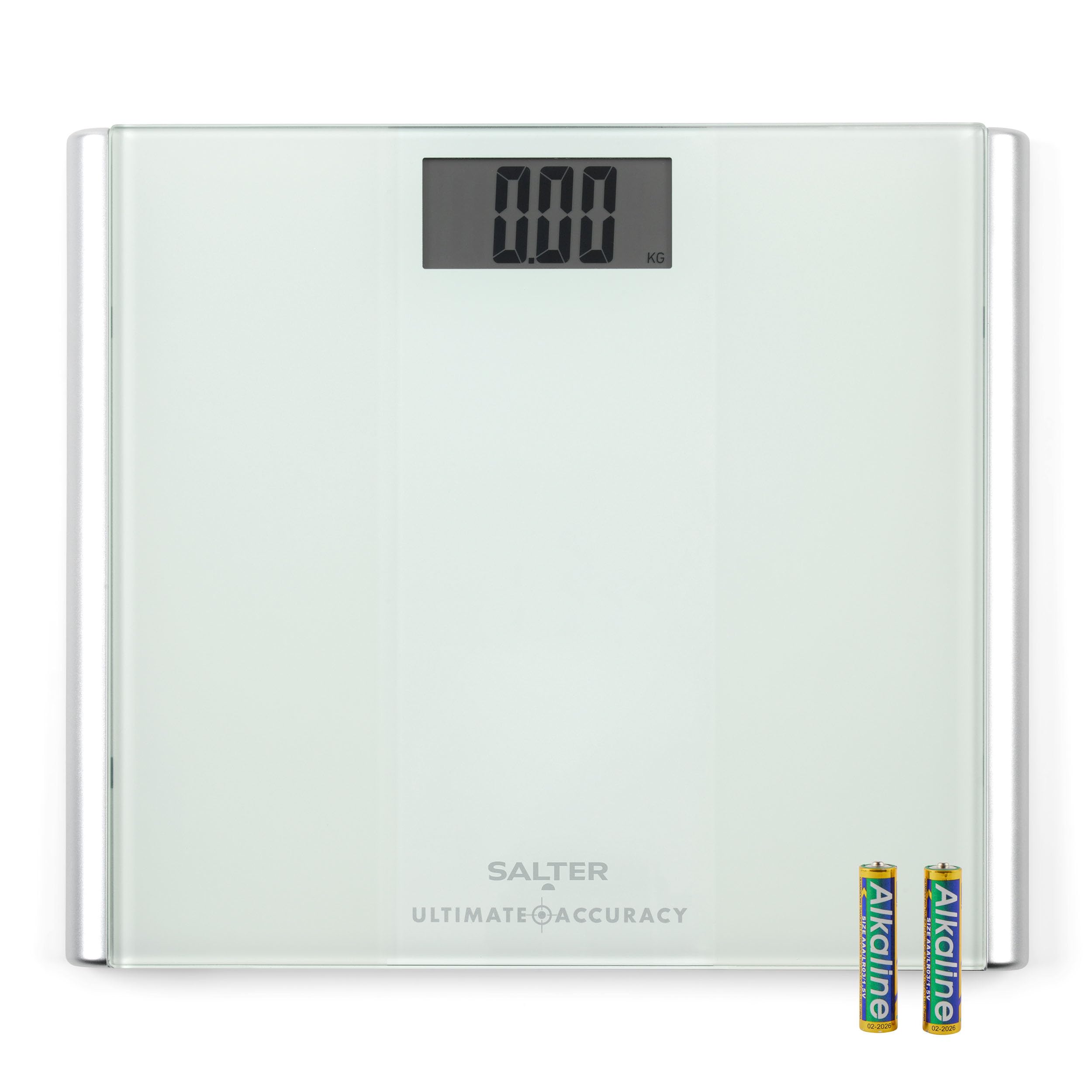Salter Ultimate Accuracy Bathroom Scale - Digital Bodyweight, Body Fat Scale, 180kg/28st 3lb, 0.05kg/ 50g Precision Instant Readings, LCD Easy To Read Display, Includes Carpet Feet & Batteries - Damaged Box
