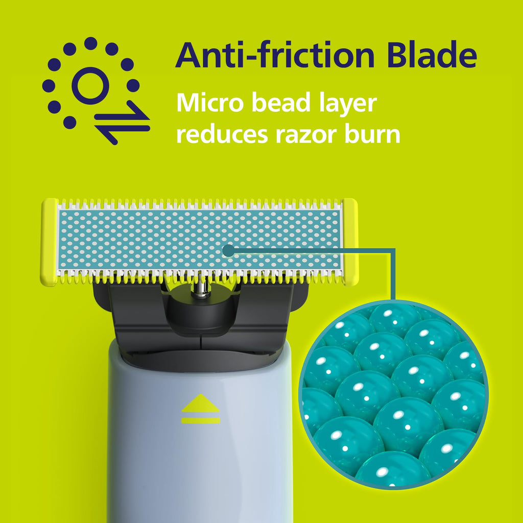 Philips OneBlade First Shave Anti-Friction Blade Head, Compatible with all OneBlade & Pro Electric Shaver & Trimmers, Original from Philips, 1x One Blade, 4-Month Supply (QP215/50)