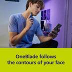 Philips OneBlade First Shave Anti-Friction Blade Head, Compatible with all OneBlade & Pro Electric Shaver & Trimmers, Original from Philips, 1x One Blade, 4-Month Supply (QP215/50)