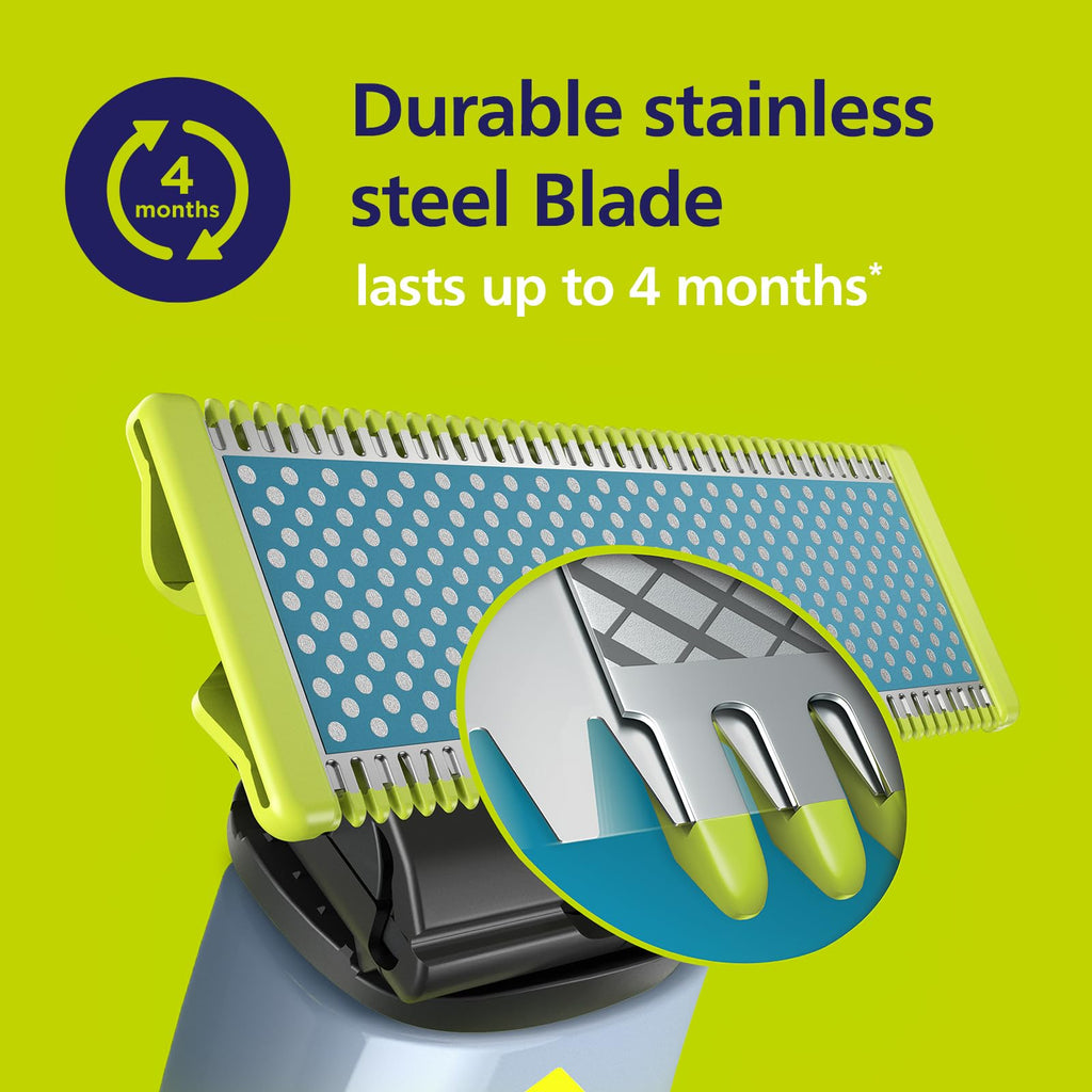 Philips OneBlade First Shave Anti-Friction Blade Head, Compatible with all OneBlade & Pro Electric Shaver & Trimmers, Original from Philips, 1x One Blade, 4-Month Supply (QP215/50)