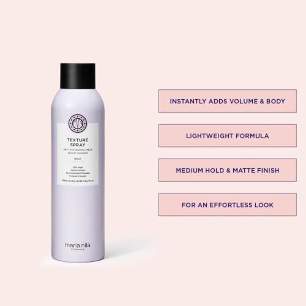 Maria Nila Style & Finish Texture Spray - Hold 2/5 - Moisturising Volume Hairspray - Vegan - 250ml - Damaged Box