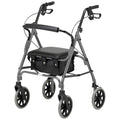 Days Rollator Walker with Seat - Lightweight Walking Aids Rollator, Adjustable Walking Frame with Wheels, Safe-Lock Brakes & Comfort Handles, Folding Mobility Aid for Users 5'9"-6'5" - Large, Quartz - Damaged Box