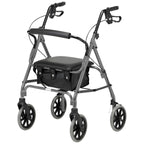 Days Rollator Walker with Seat - Lightweight Walking Aids Rollator, Adjustable Walking Frame with Wheels, Safe-Lock Brakes & Comfort Handles, Folding Mobility Aid for Users 5'9"-6'5" - Large, Quartz - Damaged Box